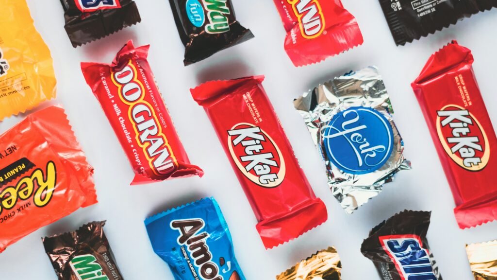 Assortment of junk food and snacks that trigger the palatability reward cycle during cheat meals