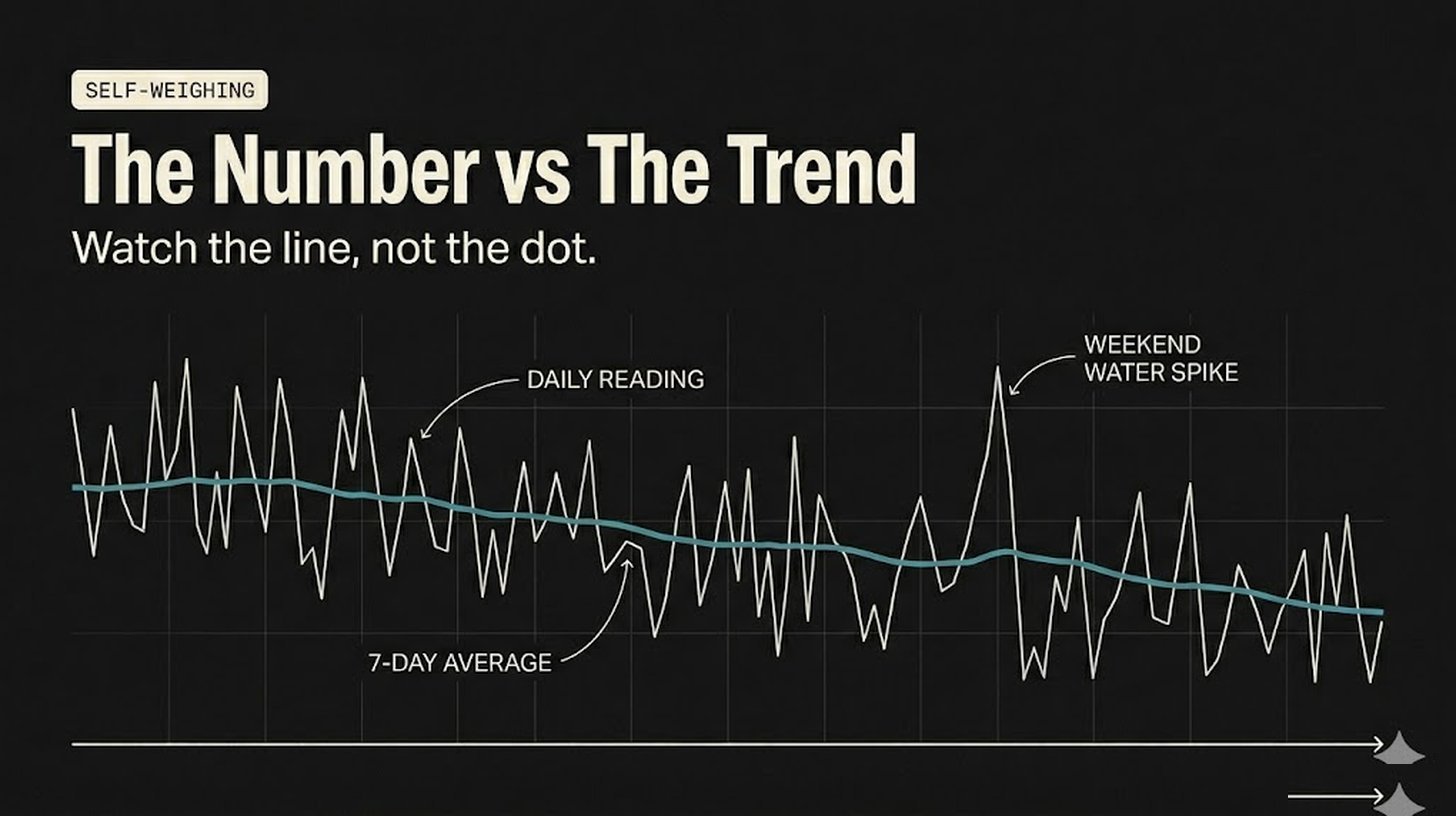 Diagram illustrating: Should You Weigh Yourself Every Day? Why It Won't Wreck Your Head