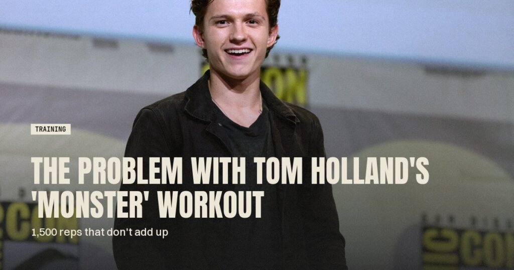 Tom Holland at San Diego Comic-Con with headline about his Monster Workout
